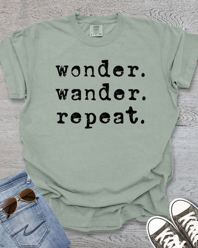 Wonder. Wander. Repeat. Premium Tee