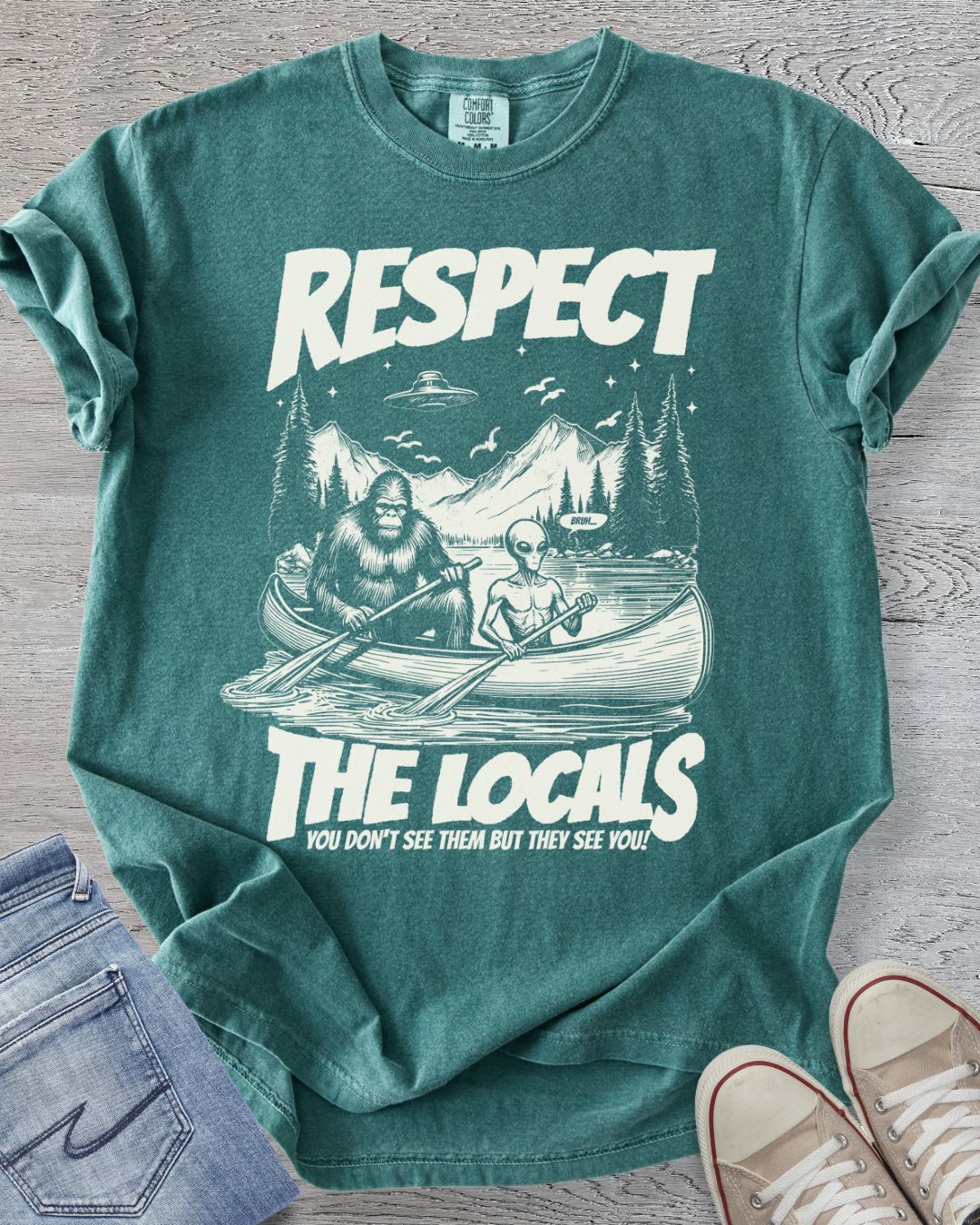 Bigfoot & Alien Canoe Tee