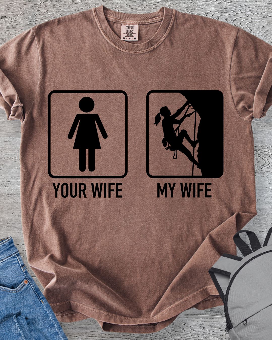 My Wife Climbs Mountains Premium Tee