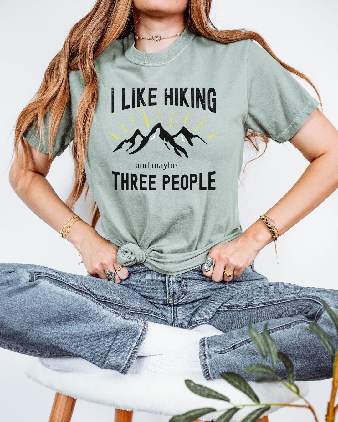 I Like Hiking Premium Tee_Black Text