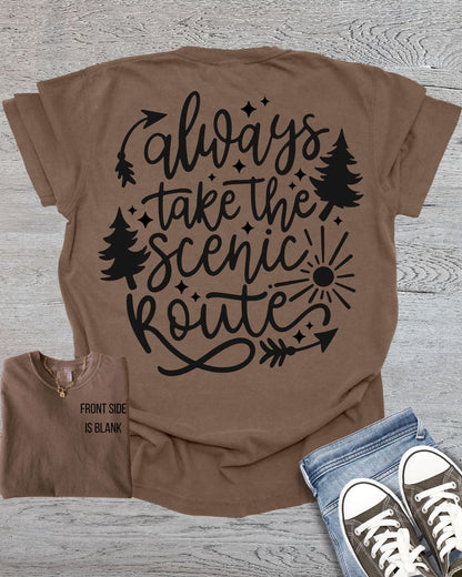 Always Take the Scenic Route -Back Side Only- Premium Tee