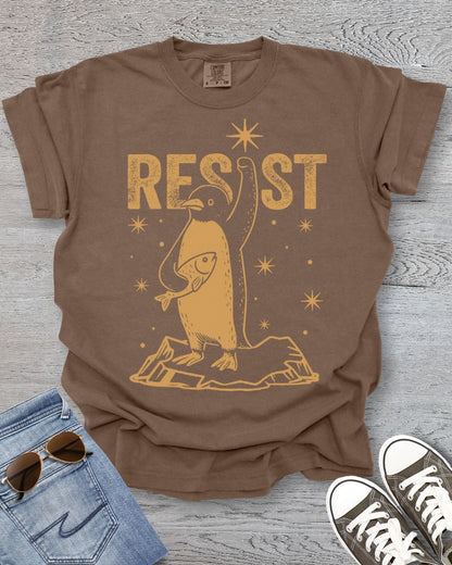 Funny Penguins Resist Premium Tee