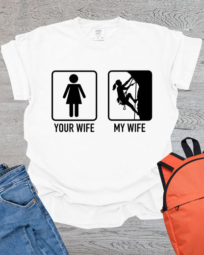My Wife Climbs Mountains Premium Tee
