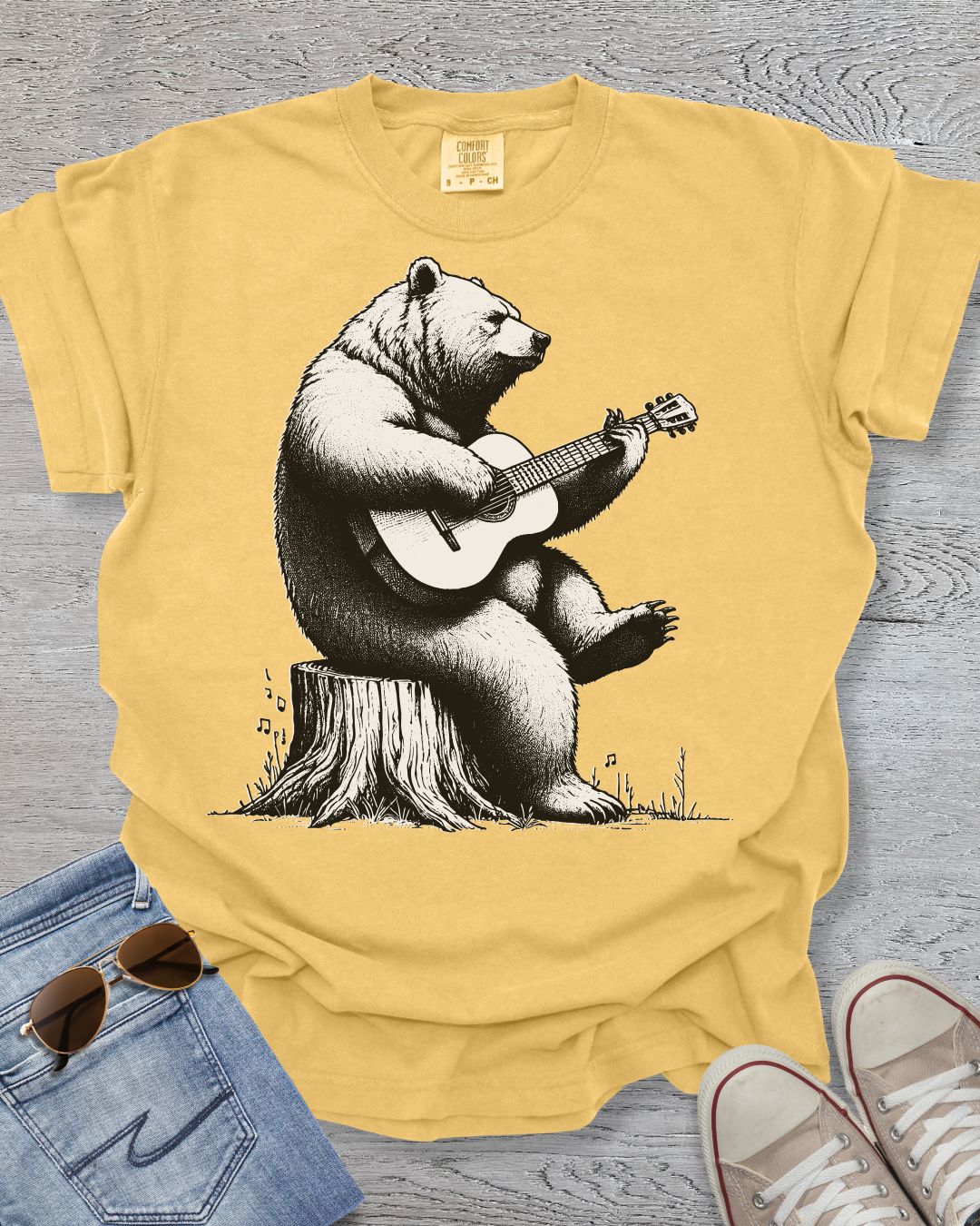 Bear Playing Guitar Premium Tee