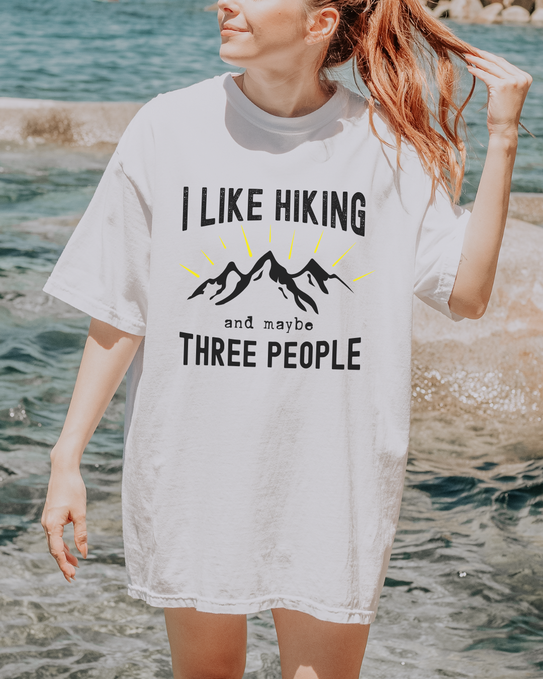 I Like Hiking Premium Tee_Black Text