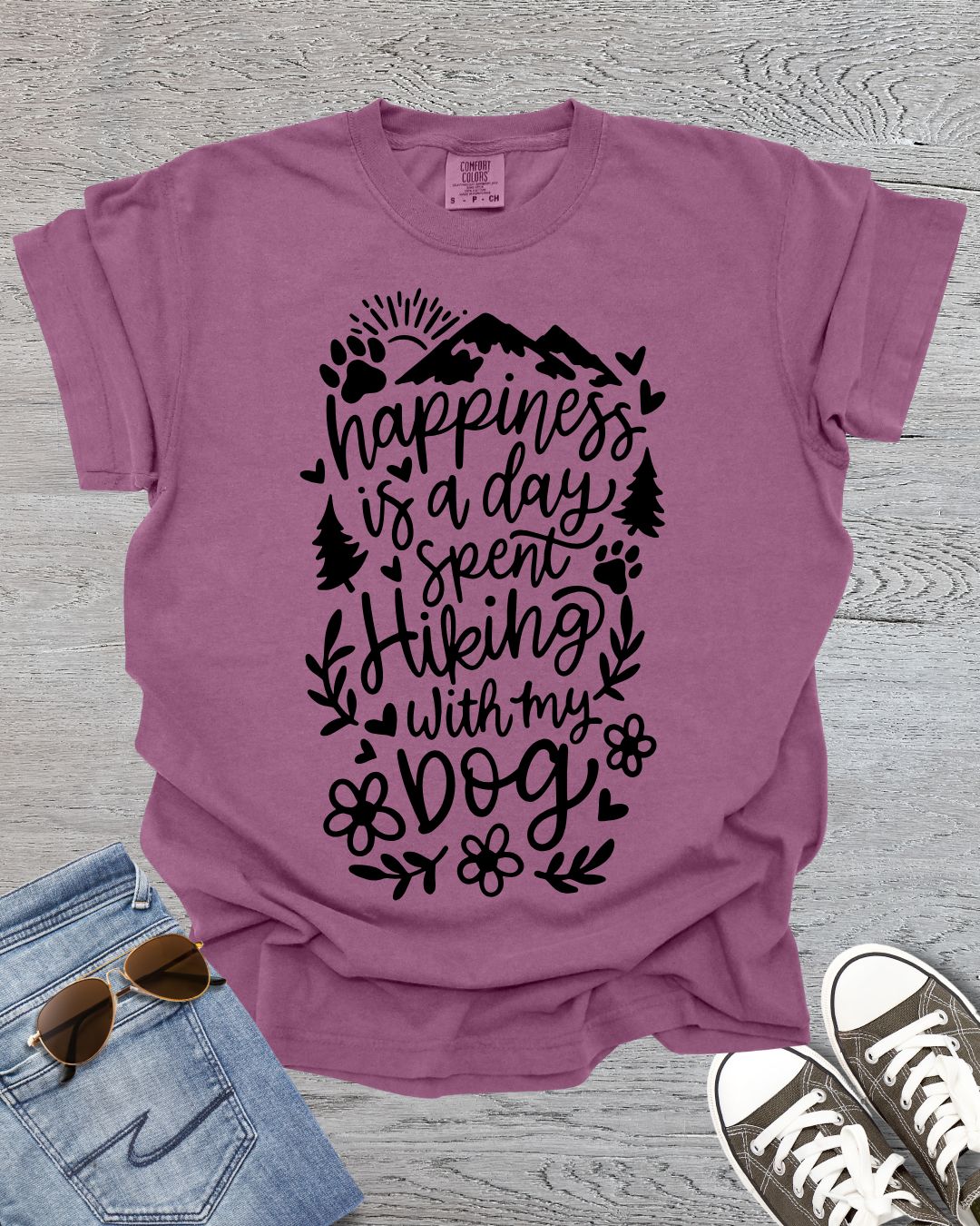 Happiness is Hiking with my Dog Premium Tee