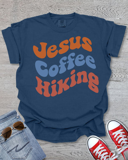 Jesus Coffee Hiking Premium Tee