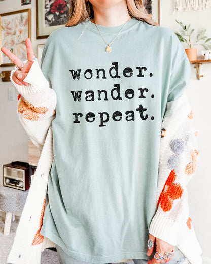 Wonder. Wander. Repeat. Premium Tee