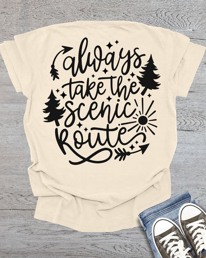 Always Take the Scenic Route -Back Side Only- Premium Tee