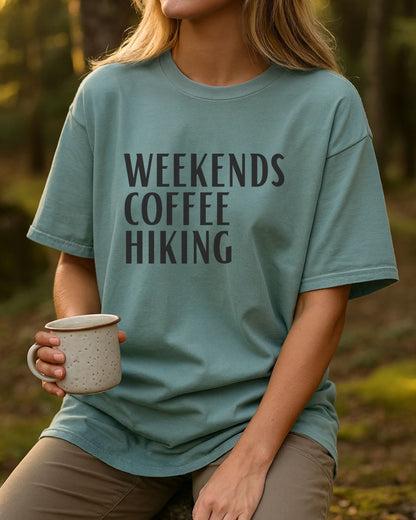Weekends, Coffee, Hiking Premium Tee