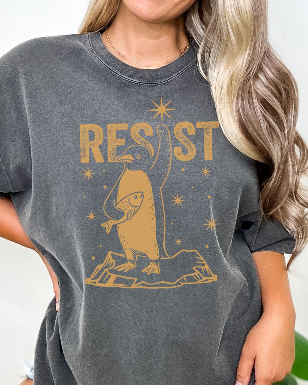 Funny Penguins Resist Premium Tee