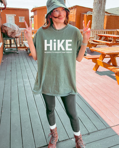 Hiking Is Cheaper Than Therapy Premium Tee