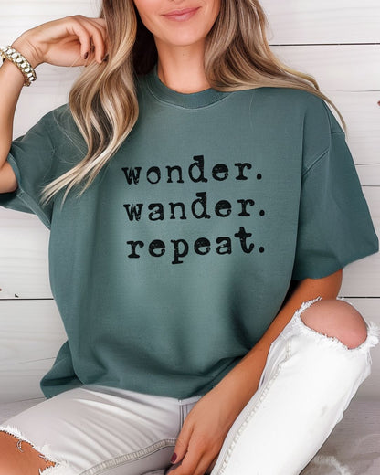 Wonder. Wander. Repeat. Premium Tee