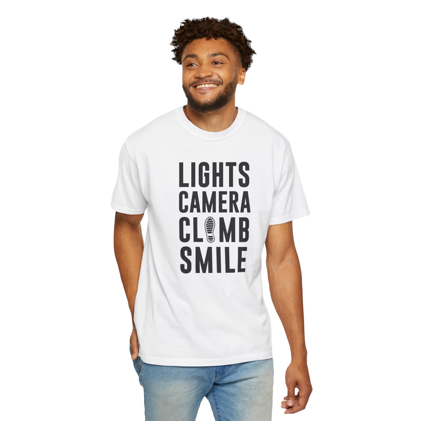 Lights Camera Climb Smile Premium Tee