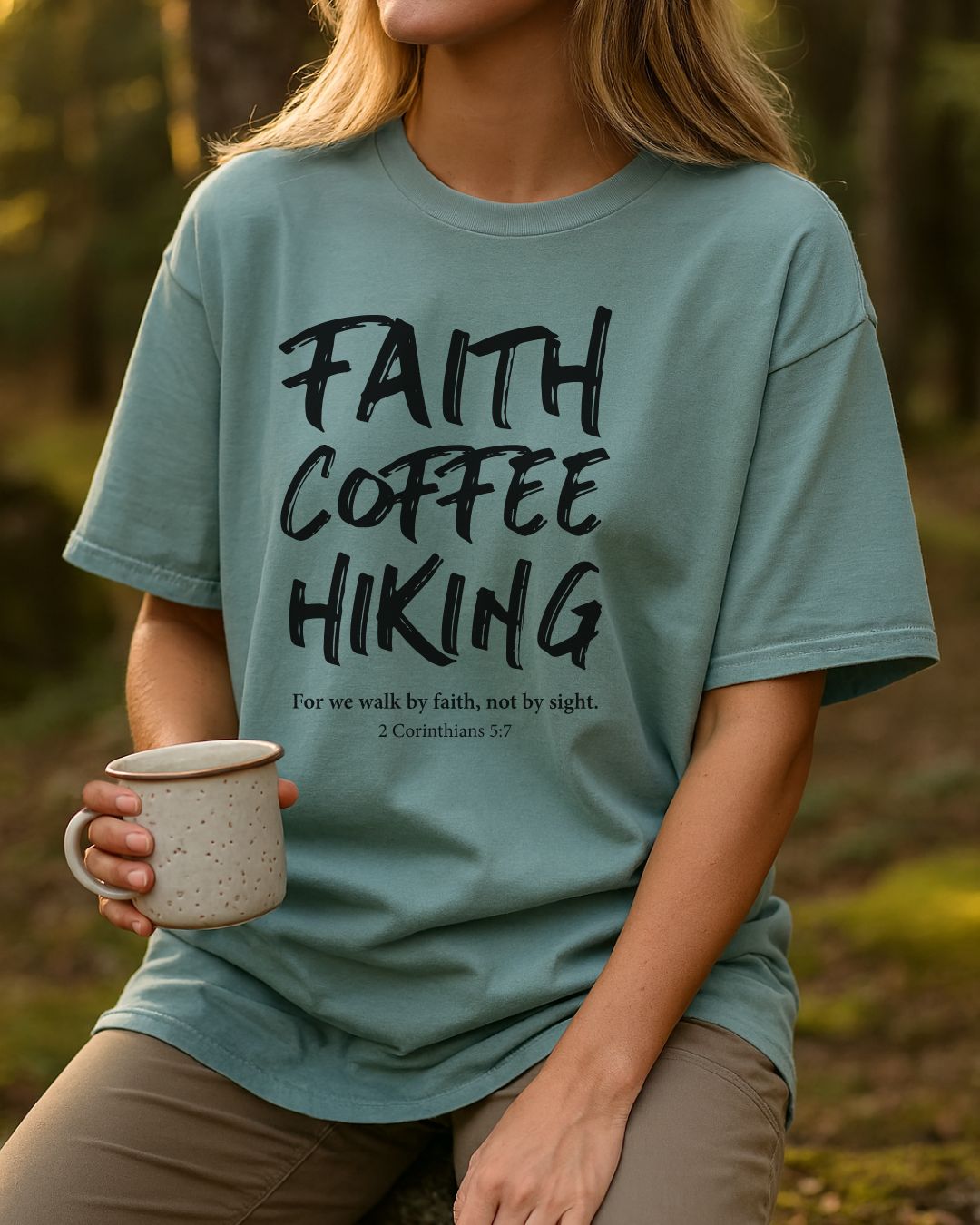 Faith Coffee Hiking Premium Tee