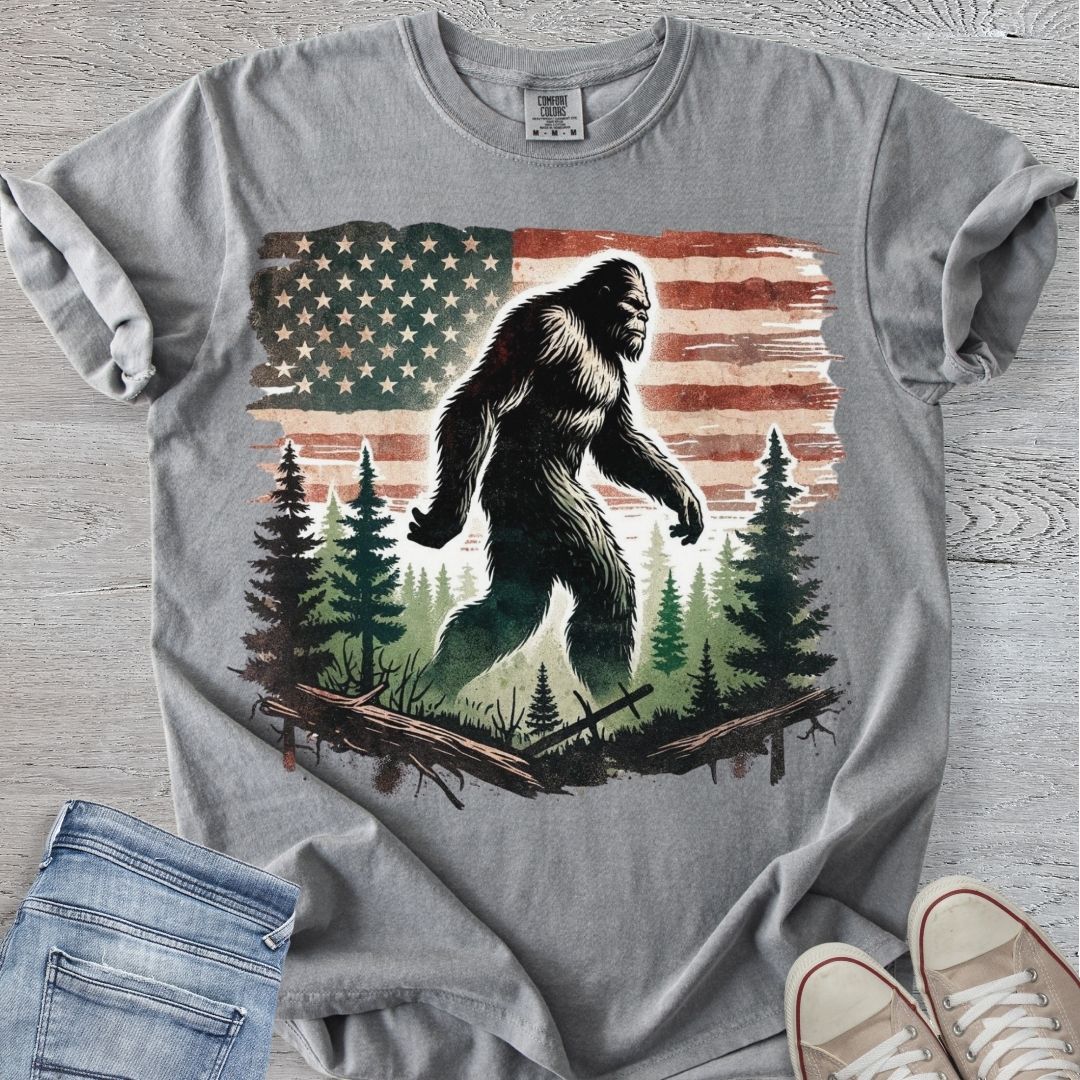 Bigfoot Roams USA Premium Tee