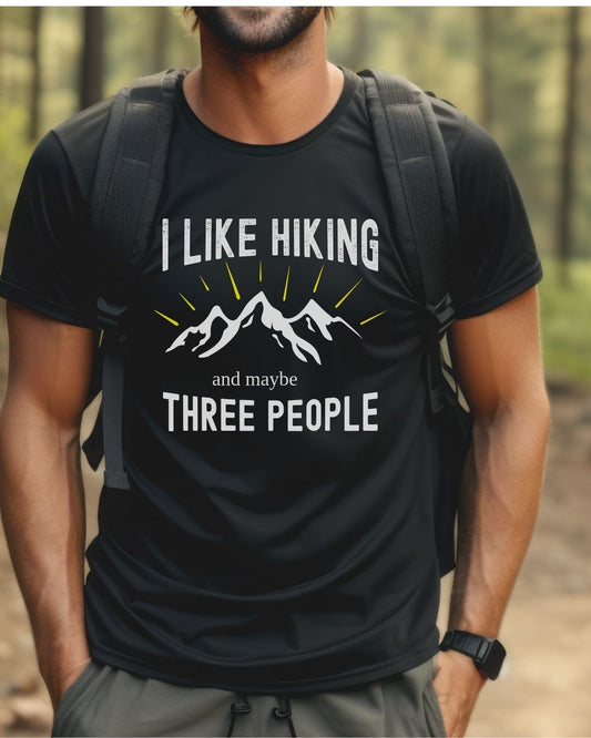 I Like Hiking Premium Tee_White Text