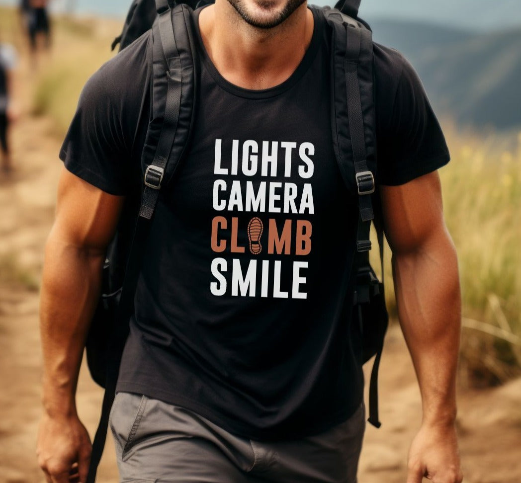 Lights Camera Climb Smile Premium Tee