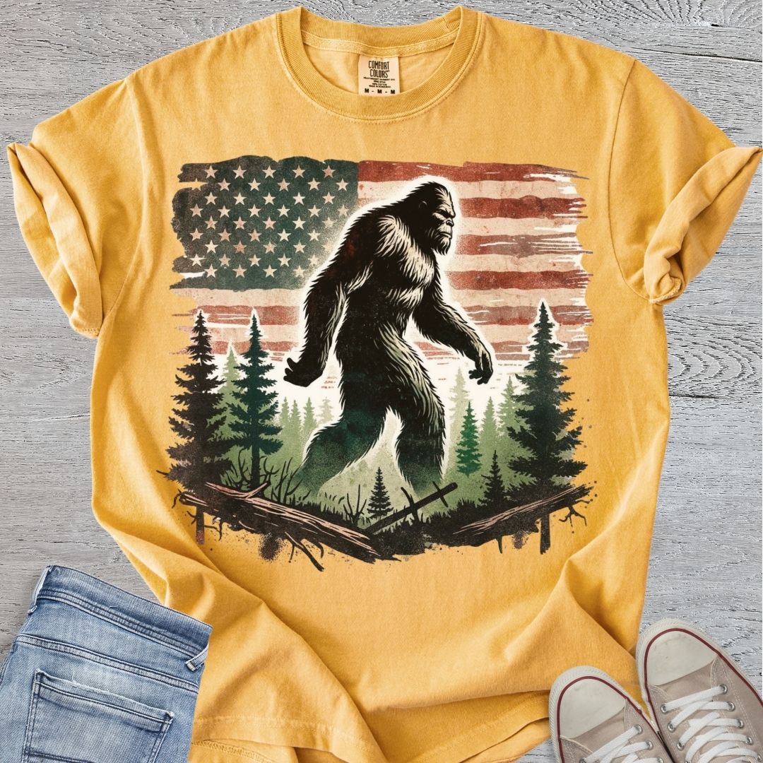 Bigfoot Roams USA Premium Tee